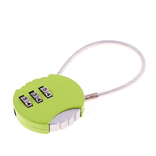 Image of Aexit Luggage Round Padlocks & Hasps Shaped Mini Backpack Lock Combination Padlock 3 Digits Combination Padlocks Number Green