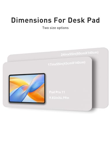 Image of Aothia Faux Leather Desk Mat - Non-Slip PU Leather Desk Blotter, Waterproof Writing Surface, Large Desk Pad for Office & Home (Pale Lavender White, 55 inch x 24 inch)