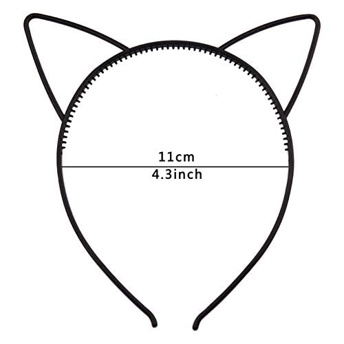 Candygirl Girl's Plastic Headbands Tiara Bunny Cat Bow Hairbands (10Pcs Black) #TOP1