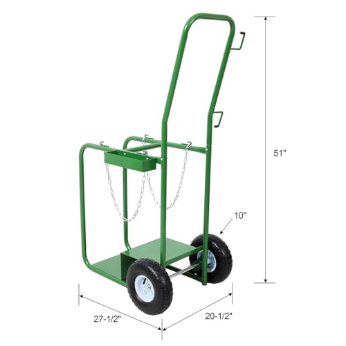 Carretilla para cilindros de soldadura doble con ruedas neumáticas 10" miniatura 2