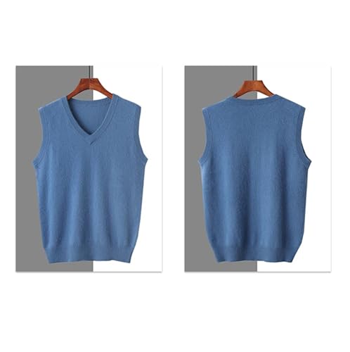 Mnjyihy Men's Solid Sweater Vest Fall Winter Sleeveless V-Neck Knit Sweaters Pullover Tank Tops2