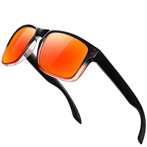 Square Polarized Sunglasses Men Womens - Retro Sun Glasses for Fishing Driving UV Protection