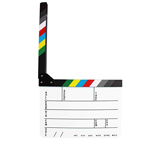 Coolbuy112 Acrylic Film Directors Clapboard, Hollywood Filming Slate Movie Clapboard Decoration Larger Scene Clapper Board With A Magnetic Blackboard Eraser And Two Custom Pens #TOP6