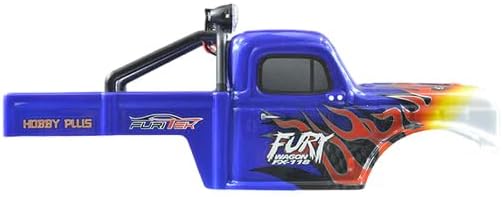 FURITEK Fury Wagon Body for FURITEK FX118 - Remote Control CAR, RC Crawler 1/18 Body Shells (HELIDIRECT) (Blue with Flames)