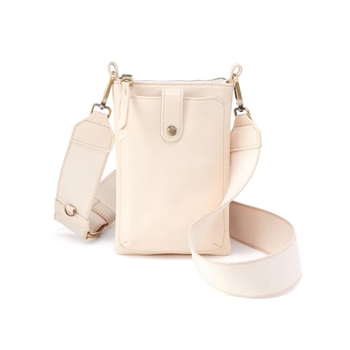 HOBO Cass Leather Phone Crossbody with Adjustable Strap for Gym, Travel, or Everyday - Lightweight and Casual Design for Everyday Essentials, Cream