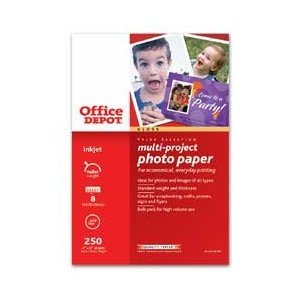 Office Depot Multi-Project Inkjet Photo Paper Gloss 4" X 6" 250-Count #TOP30