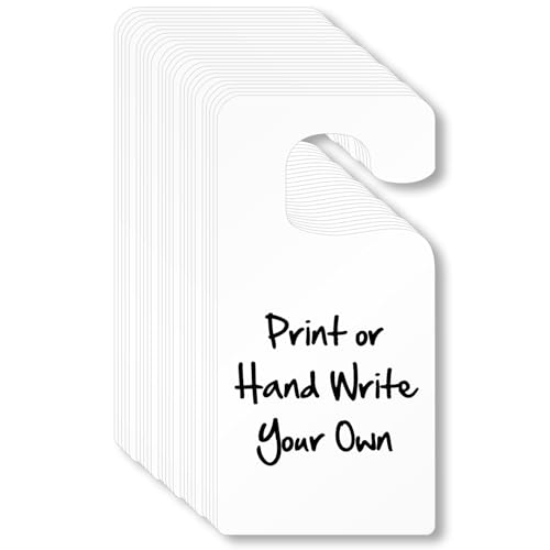 SmartSign (Pack of 25) 7 x 3.5 inch Blank Write-on/Printable Parking Permit Rearview Mirror Hang Tags, 15 mil Plastic, White