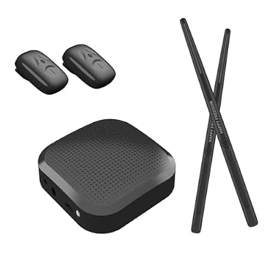 Electric Air Drum Set with Rechargeable Sticks, 3D Motion Sensing, Foot Pedal, Audio Converter for Beginners and Adults, Portable Design for Fun Music Play