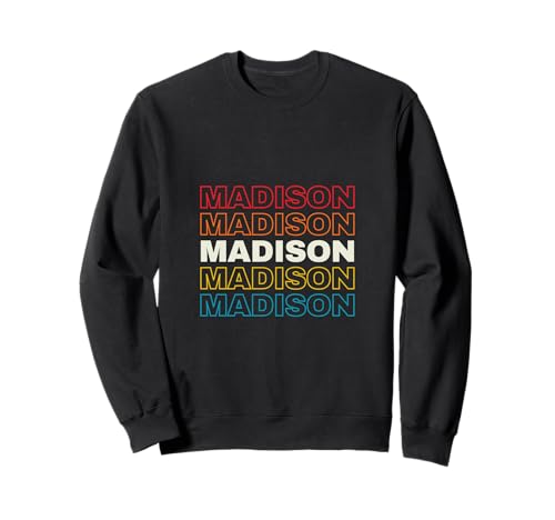 I Love Madison Personalizzato Retro Tramonto Nome Felpa