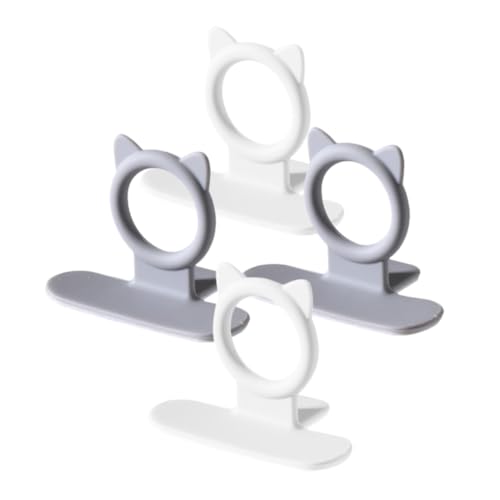INOOMP 4 piezas Elevadores de Tapa Wc Adhesivos Manijas para Asiento Inodoro Evitan Contacto Directo y Mantienen Manos Fácil Instalación Gris y Blanco