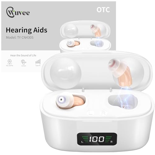 OTC Hearing Aids for Seniors, Hearing Amplifiers Devices Rechargeable with Noise Cancelling, Superior Sound Quality for Women Men Hearing Loss, Auto On/Off