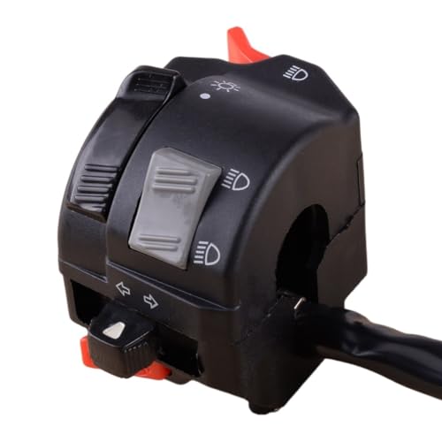 Commodo moto 22mm avec commande phare antibrouillard et klaxon 11 fils