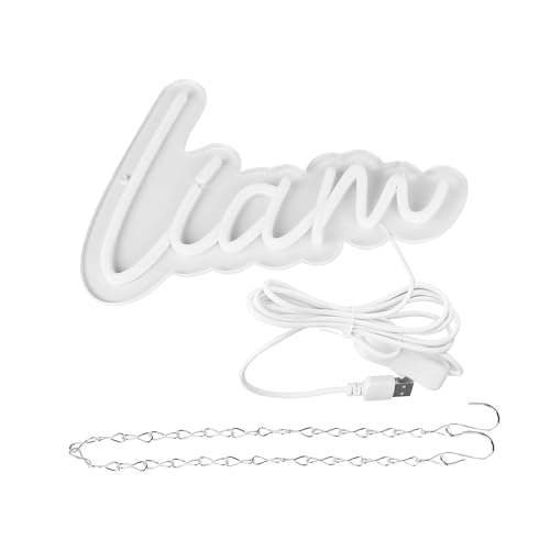 Image of Liam Name Neon Sign,LED Liam Name Neon Light for Kids Bedroom,Birthday Liam Party Decoration,Neon Sign Customizable for Wall Decor Personalized Name for Boy,Size 11.8 * 7.9 inches(JTLD097)