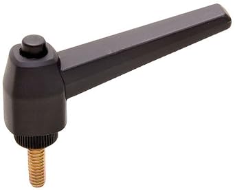 1.65" Lg., 1/4-20 x 1.00, Steel Stud, Black Plastic, Elesa Adjustable Handle 1 Each
