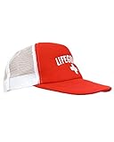 LIFEGUARD Red Embroidered Officially Licensed Adult Snapback Mesh Trucker Hat Ideal for Sun Beach Summer Uniform | Adjustable (Red/White)