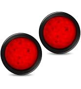 RUNHWEE 2-Piece Steel Trailer Light Box Kit With LED Lights - 12V, Red