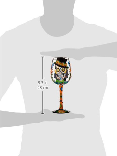 Lolita Sugar Skull Artisan Painted Wine Glass Gift #TOP4