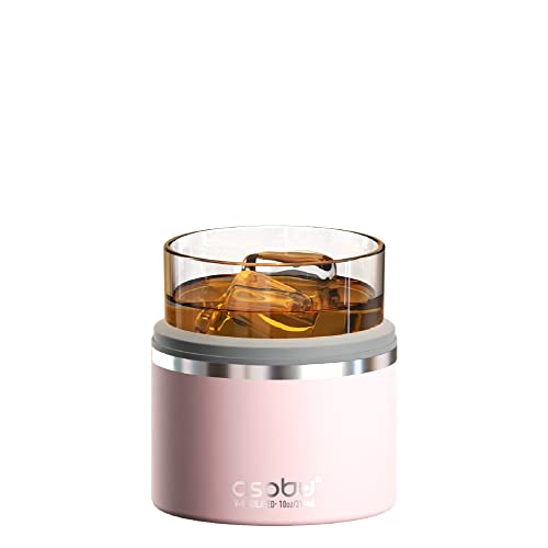 asobu Whiskey Glass with Insulated Stainless Steel Sleeve, 10.5 oz
