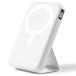 Powerbank für Magsafe, Magnetische Power Bank 12000mAh, 22.5W USB-A Ausgabe, Kabelloses Tragbares Ladegerät mit Typ-C-Eingang & Ausgang, Externe Handyakkus LED-Anzeige für iPhone 17/16/15/14/13/12, Weiß