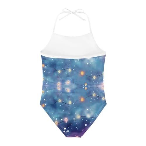 Image of Christmas Kids One-Piece Halter Swimsuits Beach Swimwear Bathing Suit for 3-10 Years Girls
