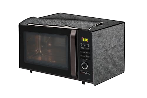 Image of The Furnishing Tree microwave oven cover Suitable for Samsung 28 Liters Convection MC28A6036QK /TL, Dustproof, Stain-Resistant, Cover Size WxDxH in CM- (53.34x48.26x33.02), Sand Pattern Grey