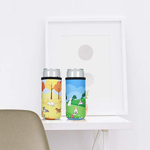 image for CM Pack of 4 Soft Neoprene Slim Can Sleeves Insulators Slim Can Covers