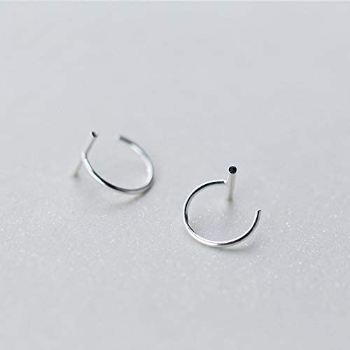 Minimalist Mini Stick T Bar Half 18G Huggie Hoop Cuff Stud Earrings 925 Sterling Silver Small Hoops Nose Rings Cartilage Tragus Fashion Geometric Piercing Studs For Women Girl Men Sensitive Ears #TOP5
