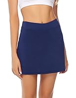 iClosam Damen Tennisrock mit Hose Sportskort Hoher Taille Golfrock mit Taschen Hosenrock mit Innenshorts Dehnbar Skort mit Rock Kurzer für Sport Golf Tennis Blau