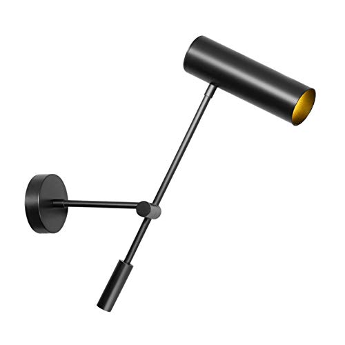 Lampe murale à bras oscillant en métal noble et spot rotatif élégant