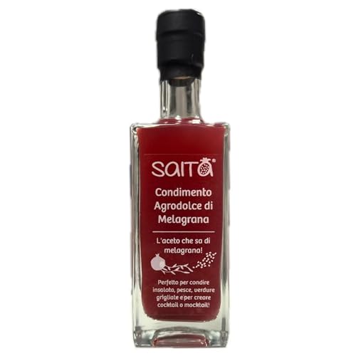 SAITA Condimento Agrodolce di Melagrana 250 ml – Salsa con Aceto di Mele Biologico e Succo di Melograno – Salsa Agrodolce alternativa gourmet all’aceto balsamico
