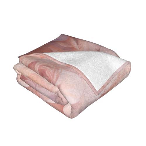 Couverture en peluche rose avec imprimé floral plaid léger pour adulte