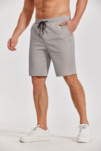 Image of COOFANDY Mens Casual Shorts Cotton Elastic Waist Drawstring Shorts Lightweight Summer Beach Shorts