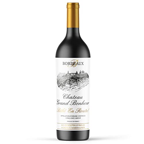 Crintiff Zwangerschapslabel voor wijnfles met gepersonaliseerde wijnfleshanger, motief: wijnrol, babyroutte, verrassing… - Image 3