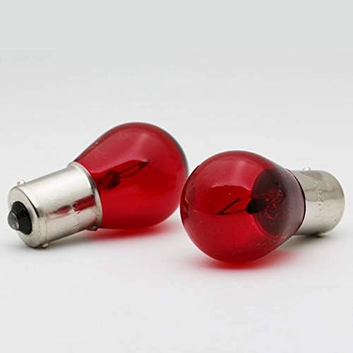 2x P21W BA15s 382 12v Red Stop Brake Tail Light Car Bulbs (Opposite Pins)