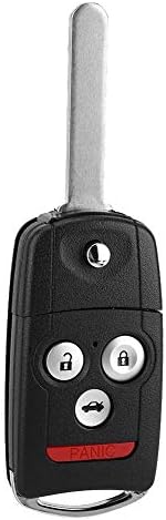 Terisass MLBHLIK-1T Remote Control Car Flip Key Shell Case Replacement N5F0602A1A 3+1 Buttons Key Fob Shell Case for Acura Honda Accord OUCG8D-439H-A Black