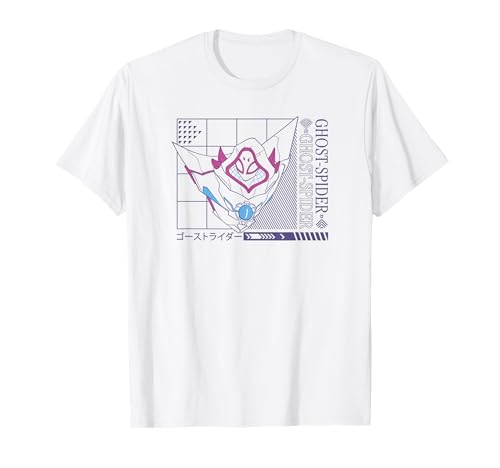 T-shirt Marvel Mech Strike Ghost-Spider noir vêtement imprimé kanji manga pour homme femme