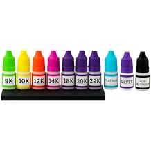 Gold, Silver & Platinum Testing Kit 9K 10k 12K 14K 18K 20k 22K .999 .925 Silver Platinum Solutions with 2x2 Test Stone Precious Metal Tester Real/Fake Check Analysis Kit