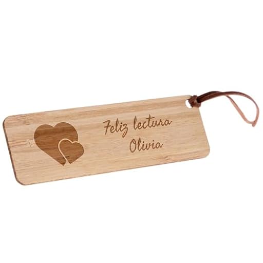 Marcapáginas de madera personalizado con grabado – Texto grabado en marcapáginas rectangular de madera natural – Regalo original para hombre o mujer | Ya disponible en tu tienda friki favorita! En mundofriki.es!
