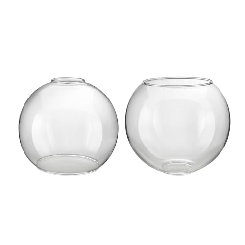 Image of Aspen Creative 23627-60-2, Clear Glass Shade For Lighting Fixture /Vanity Light /Wall Light, Size: 5-7 /8 inch D x 5-1 /8 inch H, 2 Pack