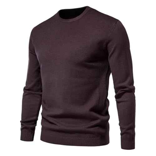 Men's Winter Thick Warm Pullover Crewneck Slim Fit Solid Color Long Sleeve Sweater2