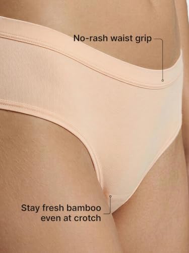 Image of Enamor Bamboo Cotton IP01, Mid Waist Women's Hipster Panty - 3X Softer, 4X More Absorbent, Antimicrobial, No-Pinch Waist, All-Day Comfort