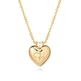 [Fettero] ハート型 ネックレス 14Kゴールドメッキ ネックレス チェーン 金属アレルギー対応ネックレス A～Zの文字