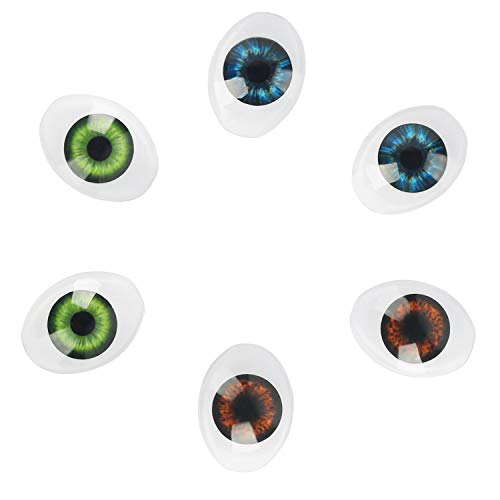 Vollence 3 Pair Of 3 Colors Oval Flat Hollow Plastic Eyes Puppet Doll Bear Craft Eyes Eyeballs Mask Making Diy Supplies For Porcelain Or Reborn Dolls Stuffed Animal Toys Troll Scary Eyes #TOP2