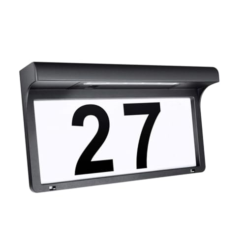 Gatuida Panneau Adresse Solaire Avec Éclairage Led Pour Numéro De Porte Applique Murale Solaire Pour Extérieur Lampe Led Pour Numéros De Maison