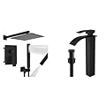 RUMOSE Matte Black Rainfall Shower System Shower Faucet Set and Bathroom Faucet 3 Hole
