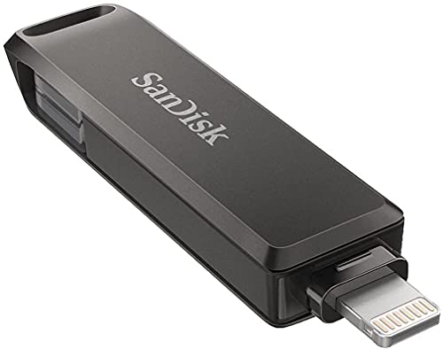Image of SanDisk iXpand Luxe 64GB Flash Drive for iPhone, iPad Tablet & USB Type-C Devices - 3.1 Drive for Lightning & TypeC Ports (NOT Type-A) SDIX70N-064G-GN6NN Bundle with 1 Everything But Stromboli Lanyard