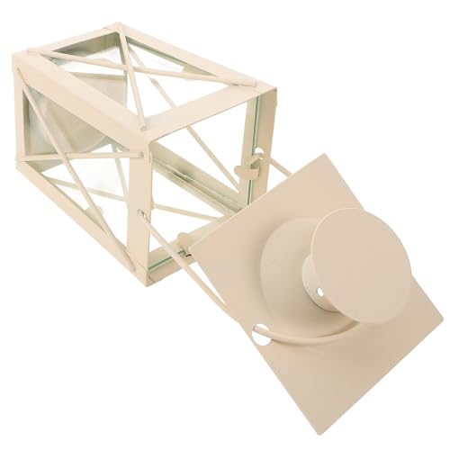 HOODANCOS Farol de Vela Decorativo de Hierro Color Blanco Diseño X para Bodas y Decoraciones Románticas Farol de Mesa Ornamental Adecuado para Fiestas y Cumpleaños