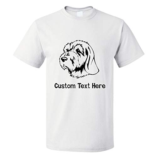Custom Funny Graphic T Shirts for Men Spinone Italiano Head Black Cotton Top White Personalized Text Here 2X Large