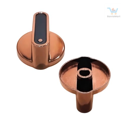 Image of Gas Stove Knobs Set, Manual Ignition Buttons, Compatible with All Gas Chulhas (1, Metal Golden)