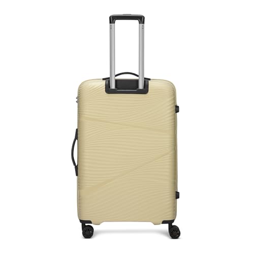 Image of Skybags Swirl Check-in Trolley Bag 75cm | Large Hard Luggage | 8 Wheels Suitcase for Travel | 3-Digit Combination Lock with Anti-Theft Zipper | Polypropylene | 3 Years Warranty - Unisex (Beige)